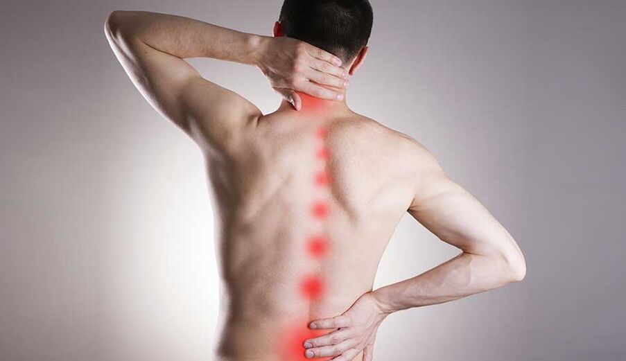 Pain in the neck and lower back with osteochondrosis